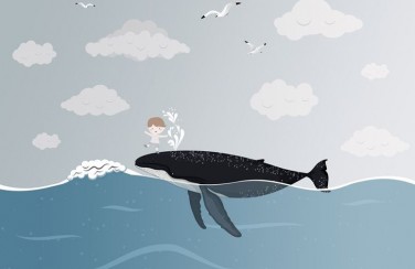 3D Ковер «Мальчик и кит»