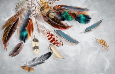 3D Ковер «Веер из ярких перьев»
