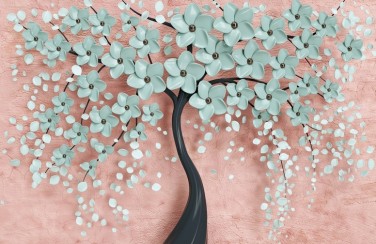 3D Ковер «Объемное цветущее дерево»