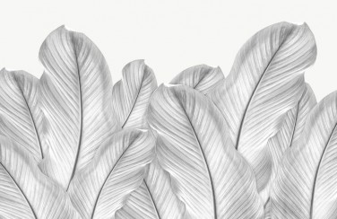 3D Ковер «Крупные листья стального оттенка»