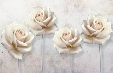 3D Ковер «Прекрасные розы на холсте»