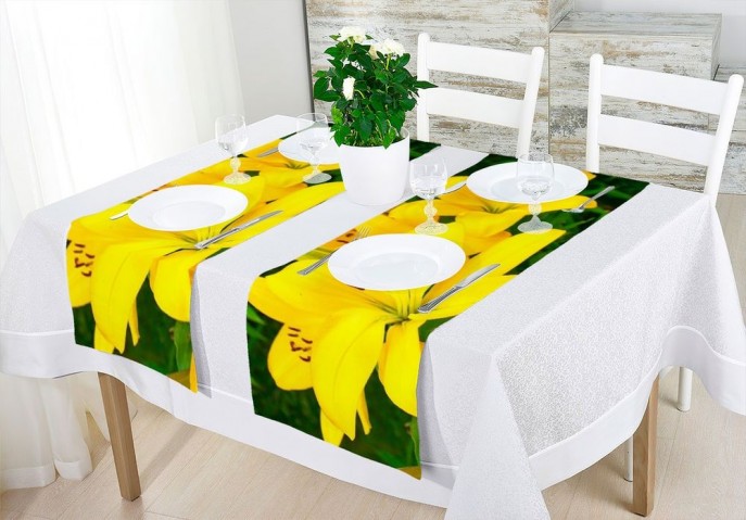 Дорожка для стола «Яркие желтые лилии » вид 2