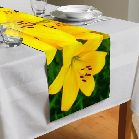 Дорожка для стола «Яркие желтые лилии » вид 4