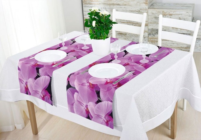 Дорожка для стола «Ковер из орхидей» вид 2