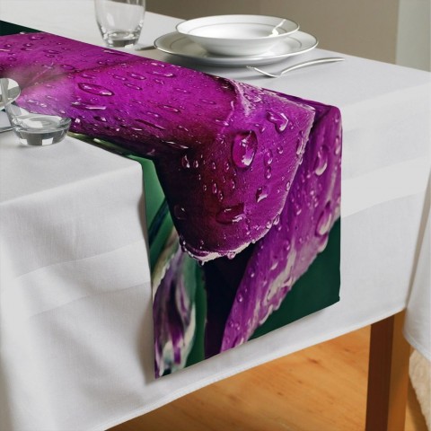 Дорожка для сервировки стола «Пион после дождя» вид 4