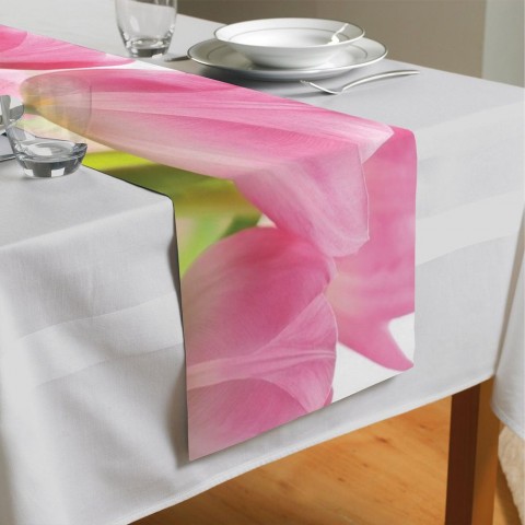 Сервировочная дорожка для кухонного стола «Крупные розовые тюльпаны» вид 4