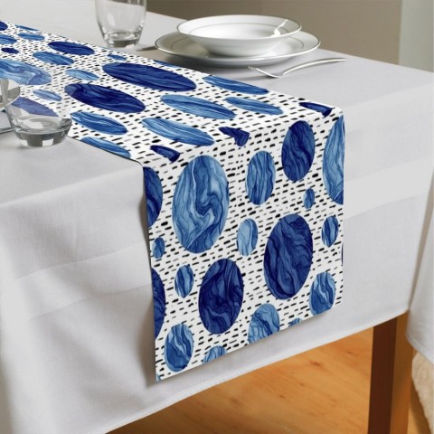 Сервировочная дорожка для кухонного стола «Синие волны» вид 4