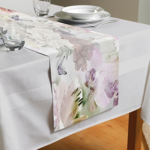 Сервировочная дорожка для кухонного стола «Бабочки в нежных цветах» вид 4