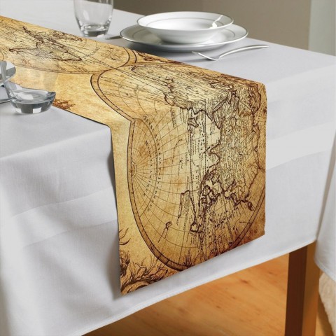 Дорожка на стол с рисунком «Старая карта» вид 4