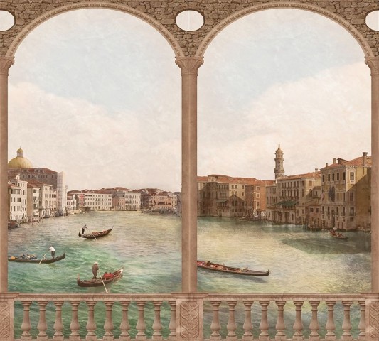 Дорожка на стол с рисунком «Старая Венеция» вид 1