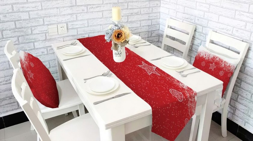 Сервировочная дорожка для кухонного стола «Рождественский узор» вид 3