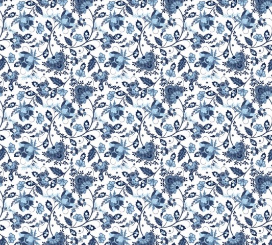 Дорожка для стола «Цветочный узор с голубым оттенком» вид 1