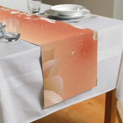 Дорожка для стола «Персиковая инсталляция с цветами» вид 4