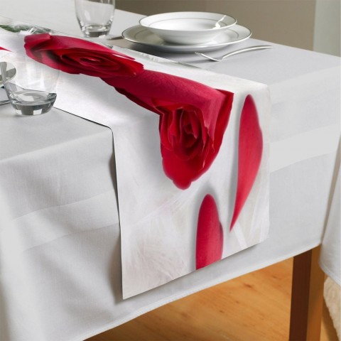 Кухонная лента «Красные розы в перьях» вид 4