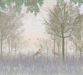  Фотошторы «Цапли в туманном лесу»