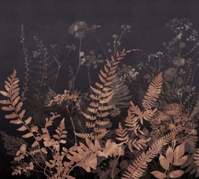 Фотошторы «Полевые растения ночью в тёплых тонах»