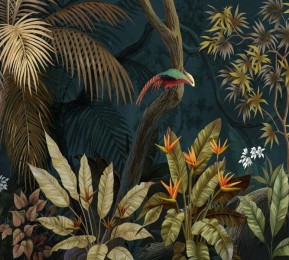  Фотошторы «Птица в ночных тропиках»