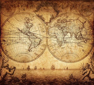Фотошторы «Старинная карта мира»