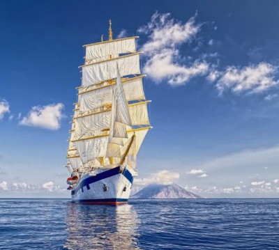 Фотошторы «Корабль в море»