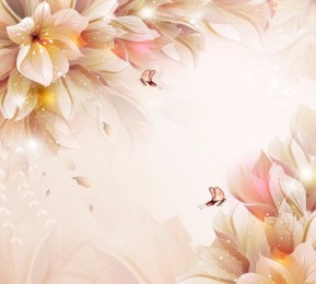 Фотошторы «Волшебные цветы с бабочками»