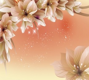 Фотошторы «Персиковая инсталляция с цветами»