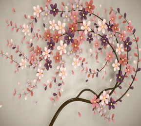 Фотошторы «Персиковое дерево»