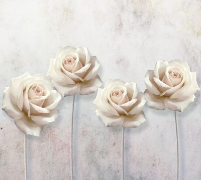 Фотошторы «Прекрасные розы на холсте»