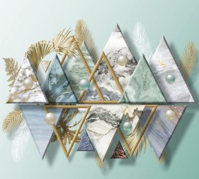Фотошторы «Жемчужины с мраморными треугольниками»