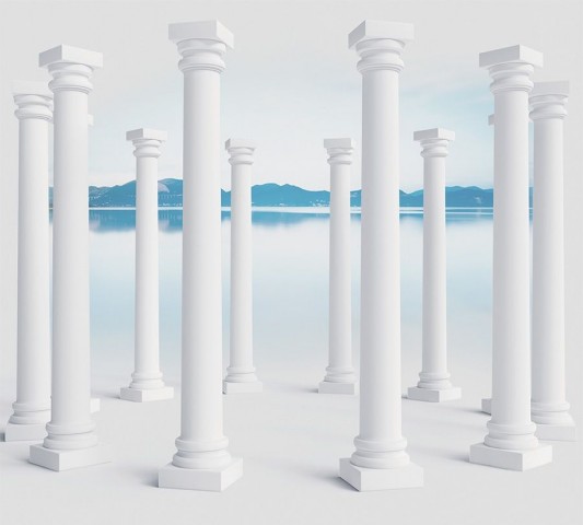 Трикотажный плед «Абстракция с колоннами» вид 2