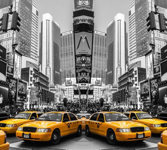Плед велсофт «Желтые такси» вид 2