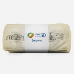 3D Плед «Авто чертеж на светлом»