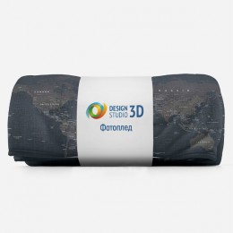 3D Плед «Потертая карта мира»