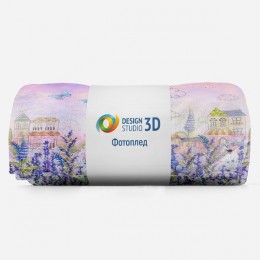 3D Плед «Домики в полевых цветах»