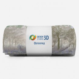 3D Плед «Цапли в туманном лесу»