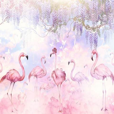 3D Плед «Райские фламинго» вид 2