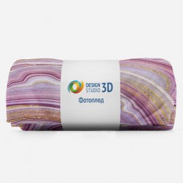 3D Плед «Каменный срез в ягодных оттенках»