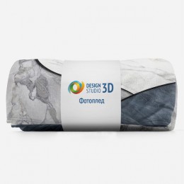 3D Плед «Мрамор в холодных тонах»