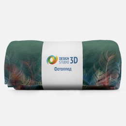 3D Плед «Тропические перья»