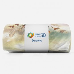3D Плед «Осенний букет с перьями»
