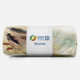 3D Плед «Перья на винтажном фоне»