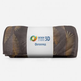 3D Плед «Панно с тропическими листьями»