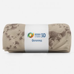 3D Плед «Круговорот из цветочных зонтиков в бежевых тонах»