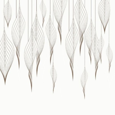 3D Плед «Ниспадающие ажурные листья на белом» вид 2