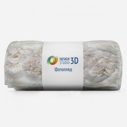 3D Плед «Роскошные пионы на мраморе»