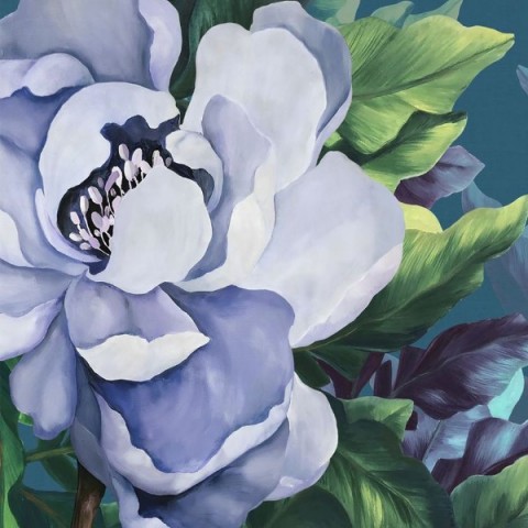 3D Плед «Величественный цветок в голубых тонах» вид 2