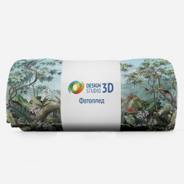 3D Плед «Пруд с экзотическими цветами»