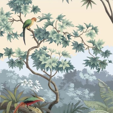 3D Плед «Пейзаж с экзотическими птицами» вид 2