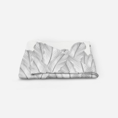3D Плед «Крупные листья стального оттенка» вид 5