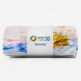 3D Плед «Яркий цветок в красочных потоках»