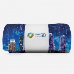 3D плед «Звездопад над ночным городом»